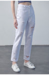 Hidden Jeans Tracey High Rise Straight Jean - White
