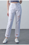 Hidden Jeans Tracey High Rise Straight Jean - White