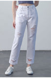 Hidden Jeans Tracey High Rise Straight Jean - White