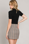 Clothing - Skirt Brown Plaid Mini