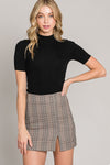 Clothing - Skirt Brown Plaid Mini