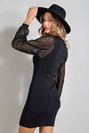 Black Sequin Sleeve Bodycon Dress