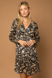Black/Taupe Satin Dress