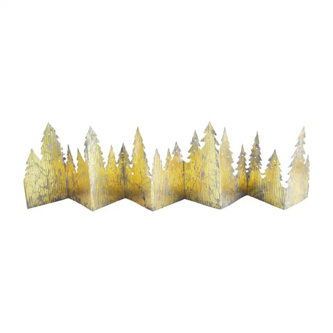Christmas Decor - Gold Tin Tree Line