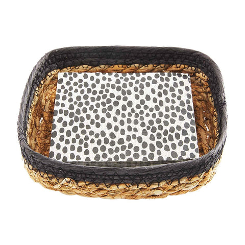 Home Decor - Tabletop Mudpie Black Spot Napkin Basket Set