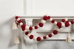 Mudpie Red/White Pom Tassel Garland