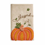 Fall Decor - Mudpie Blessed Embroidered Pumpkin Towel