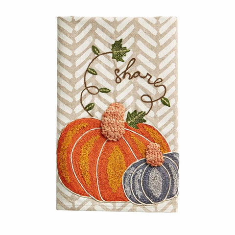 Mudpie Share Embroidered Pumpkin Towel
