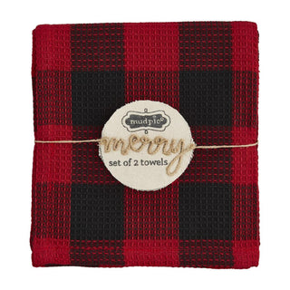 Mudpie All Check Waffle Towel Set