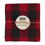 Christmas Decor - Tabletop Mudpie All Check Waffle Towel Set