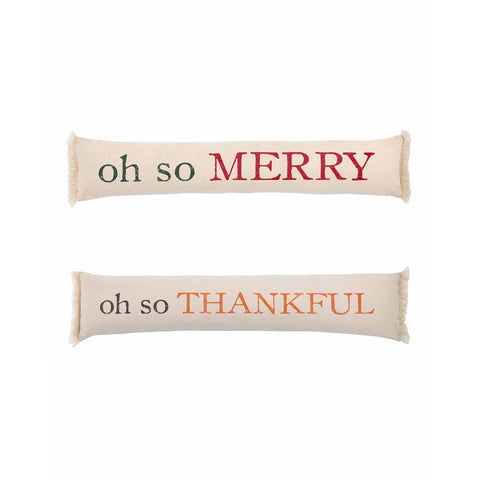 Christmas/Thanksgiving Holiday Decor - Mudpie Long Reversible Pillow