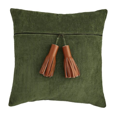 Home Decor - Pillow Mudpie Green Corduroy Zipper