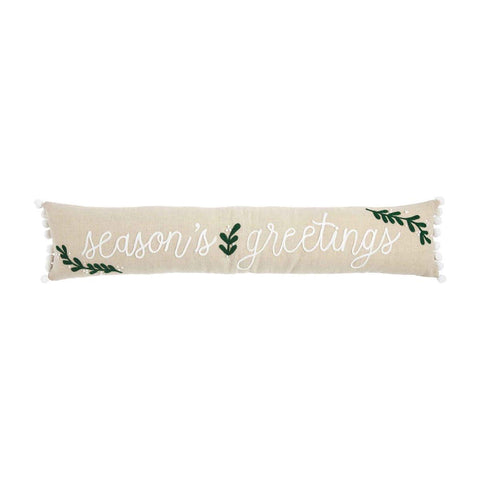 Christmas Decor - Pillow Season's Greetings Embroidered Long