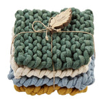Home Decor - Tabletop Mudpie Dark Green Crochet Coasters