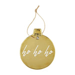 Ho Ho Ho Gold Holiday Ornament