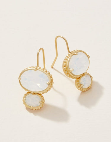 Spartina 449 Cristal Dual Oval Earrings - White Opal