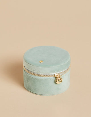 Spartina 449 Round Jewelry Travel Case - Dusty Blue