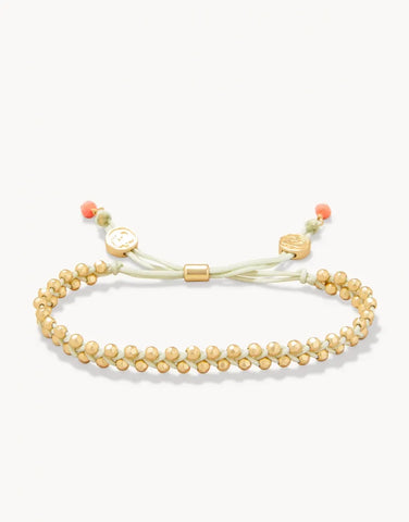 Spartina 449 Friendship Bracelet - Sage/Gold Beads