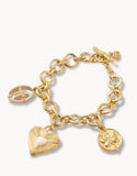 Spartina 449 Faith Hope Love Charm Bracelet 7.25"-8.5"