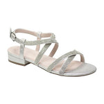 De Blossom Silver Strappy Dress Flat