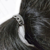 Maya J Bracelet Hair Ties - Silver Link/Grey Cord