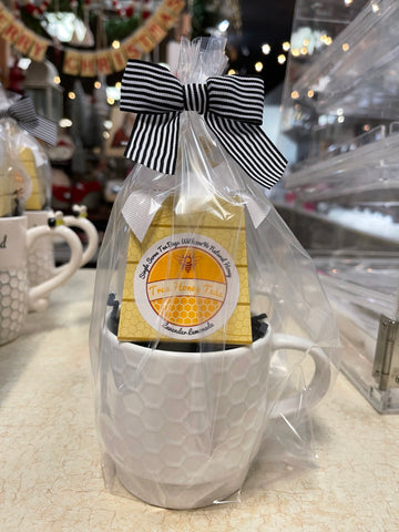 Gift Item - Mug White Honeycomb/Tea Gift Set