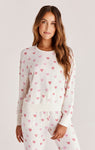 Z Supply Izzie Heart Long Sleeve Top - Bone