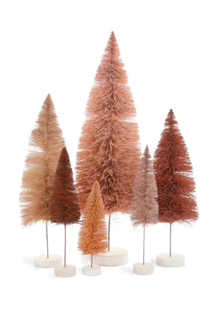 Christmas Decor - Cody Foster Set/6 Rose Toned Assorted Trees