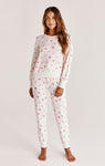 Z Supply Izzie Heart Long Sleeve Top - Bone