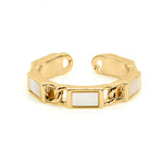 Maya J Mother of Pearl Inlay Ring - Yellow Gold