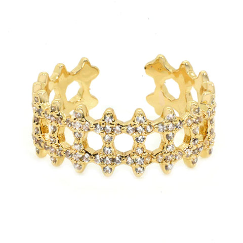 Maya J Pave Star Double Row Ring