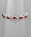 Red Teardrop Crystal Formal Bracelet