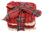 Mudpie Red/White Crochet Coaster Set
