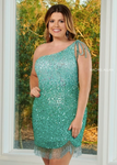 Rachel Allan 40127W - Jade Ombre Size 18W