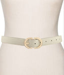 Cream Oval Buckle Belt