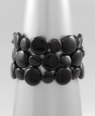 Black Circle Beaded Bracelet