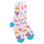 World's Softest Socks Holiday Valentine Cozy Crew - Candy Hearts