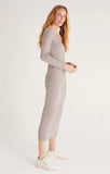 Z Supply Haven Rib Midi Dress - Ash