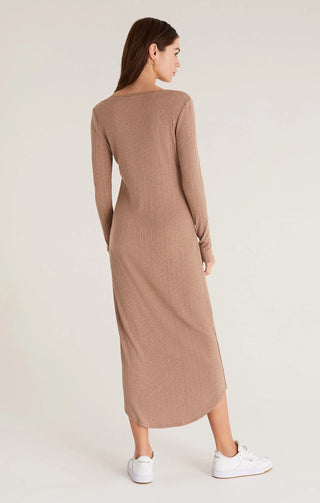 *FINAL SALE* Z Supply Heidi Rib Henley Midi Dress - Portabella