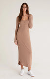 Z Supply Heidi Rib Henley Midi Dress - Portabella