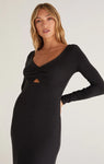 Z Supply Orla Rib Midi Dress - Black