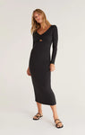 Z Supply Orla Rib Midi Dress - Black
