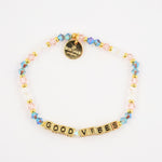 Little Words Project Crystal Gold Bracelet - Good Vibes- Arrow