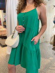 Kelly Green Tiered Mini Dress