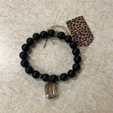 Maryna Black Beaded Pendant Bracelet