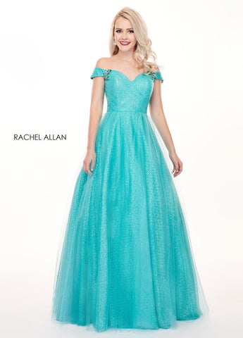 Rachel Allan 6530 - Aqua Size 16