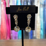 Jim Ball Earrings PV265 Champaign/Silver Cluster Drop