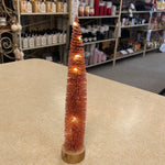 Christmas Decor - Bottle Brush Tree Pink Glitter with Lights