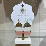 Spartina 449 Disco Leather Earrings - Cream/Pink
