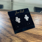 Jim Ball CE1274 Stud Earrings - Clear/Silver